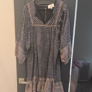 Elegant Black and White Patterned Dress